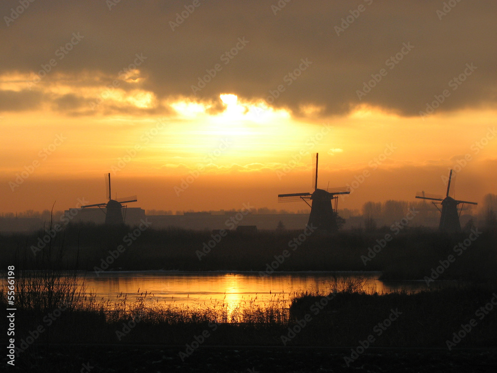 Naklejka premium Pays-bas - Kinderdijk
