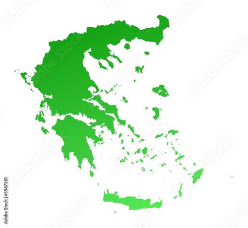 Green gradient Greece map