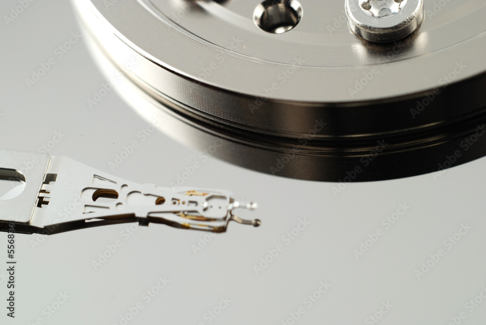Close up of the defect in hard drive computer Close up of the defect in hard drive computer
