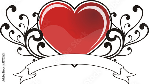 corazon con liston y adornos