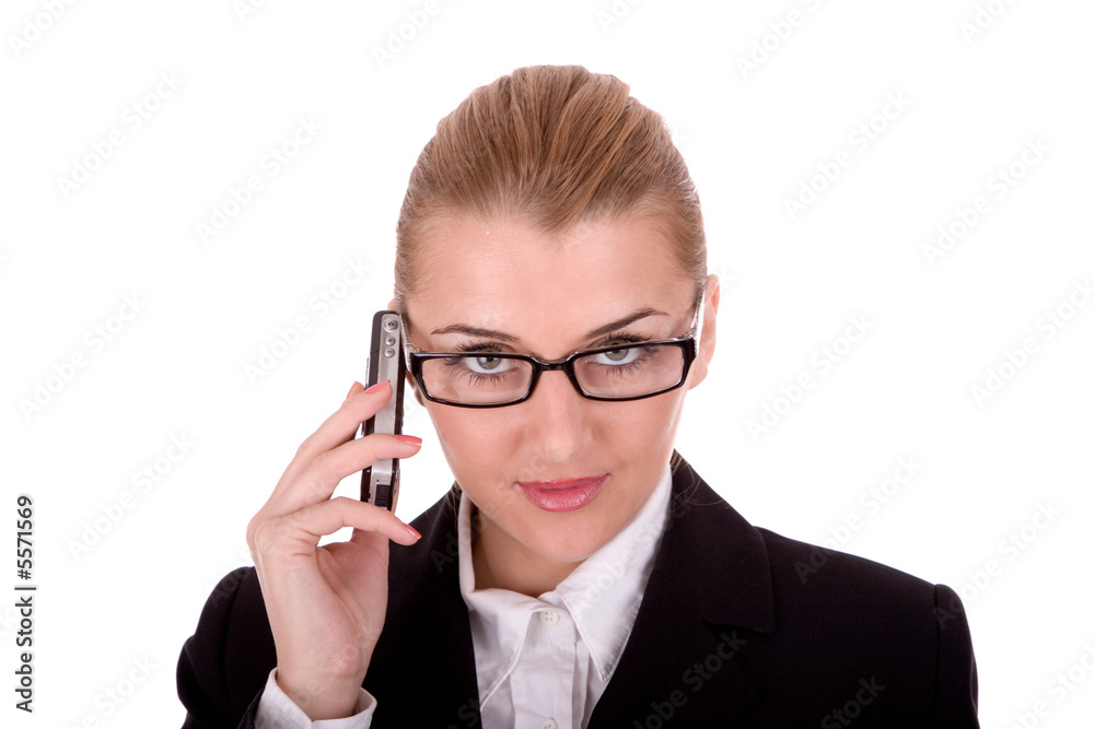 Businesswoman communication by mobile phone. Businesswoman communication by mobile phone.