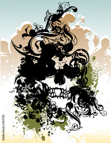 Vector punk skull illustration