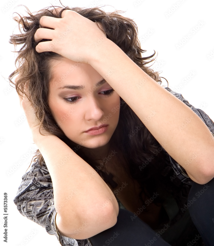 Fototapeta premium Heardtache woman thinking