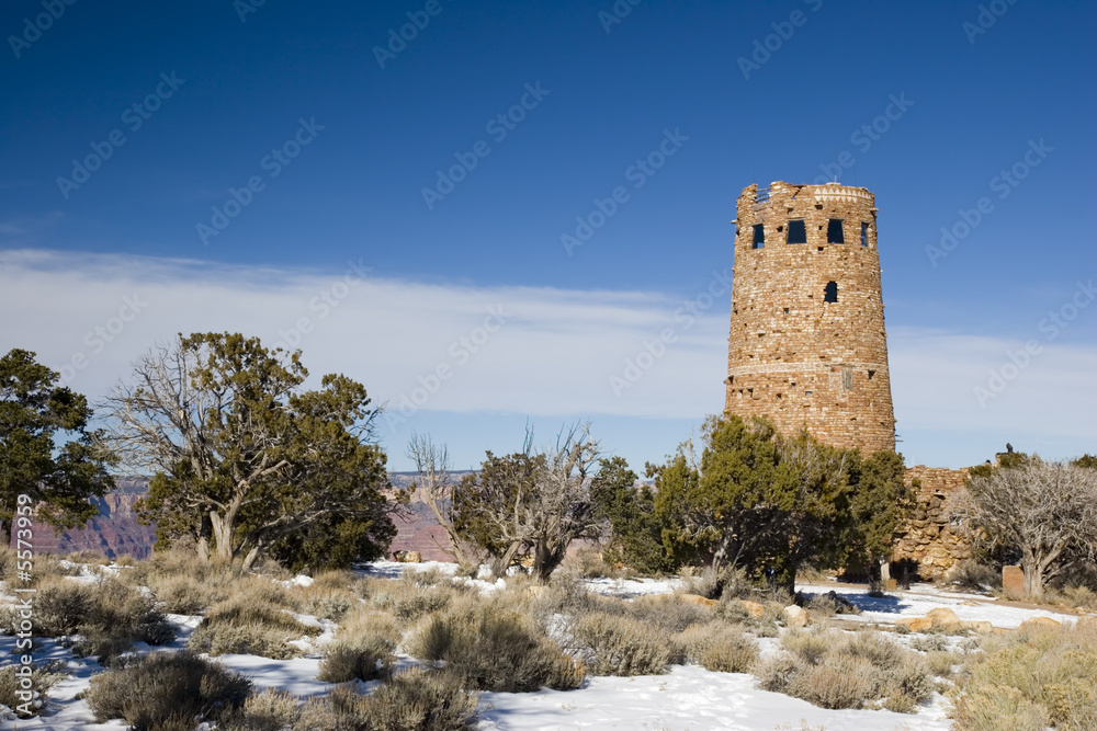 Watch Tower in Winter, East South Rim, Grand Canyon, Arizona