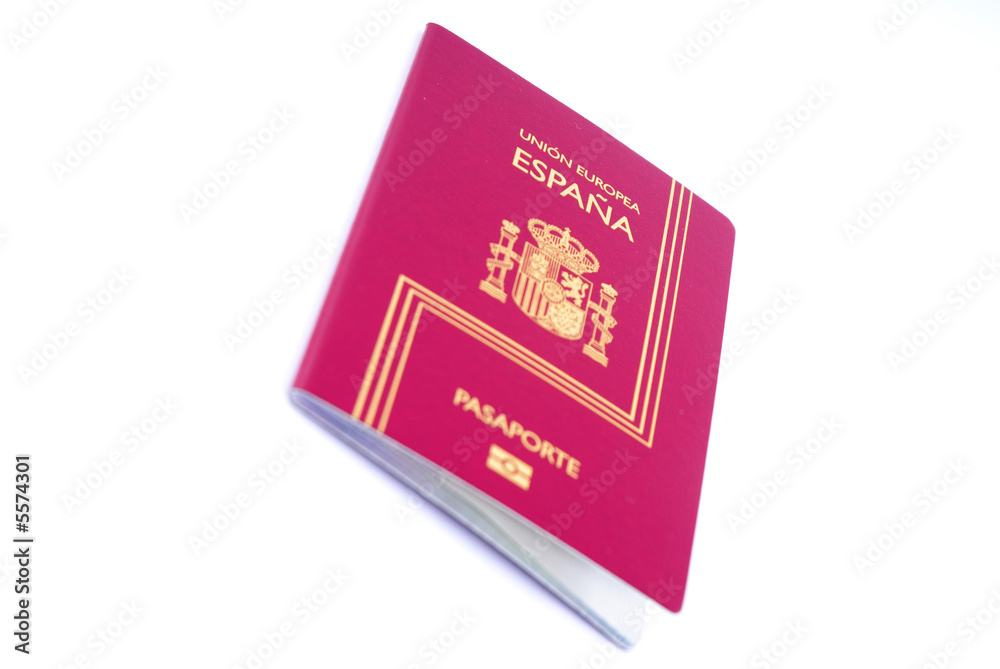 Euro Spanish Passport on white background. Euro Spanish Passport on white background.