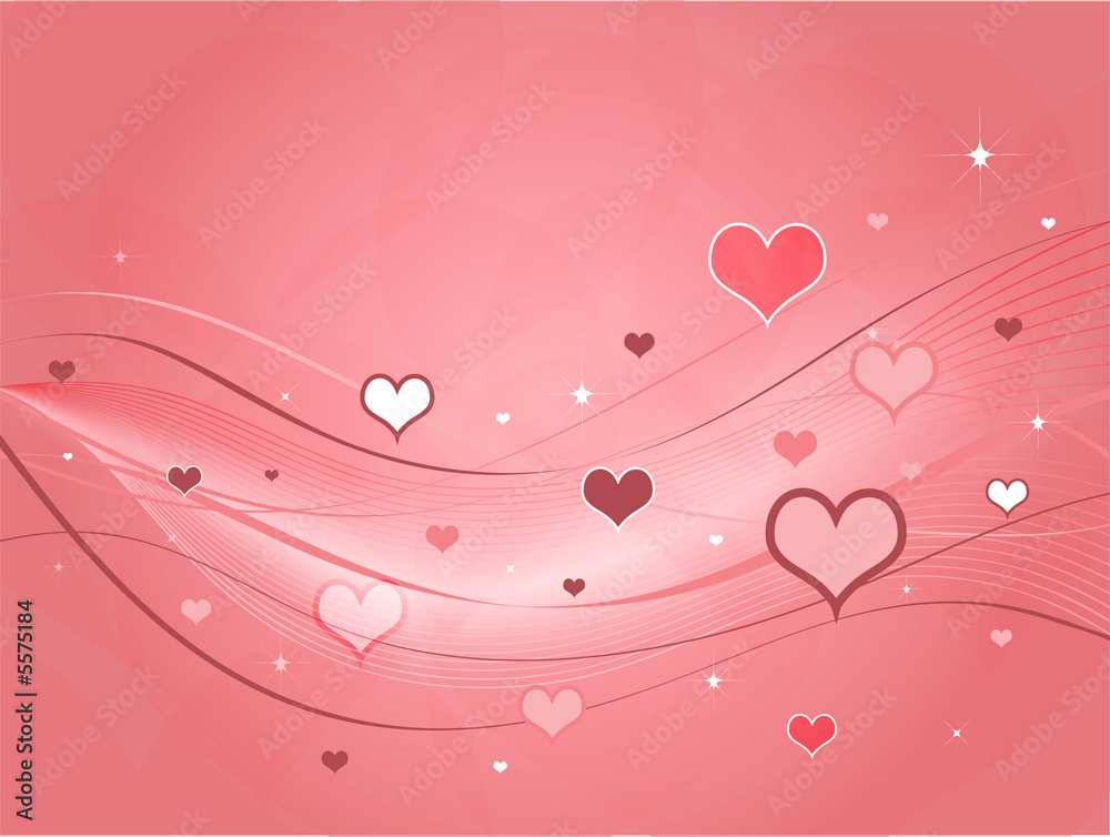 Pink Heart Valentines Background