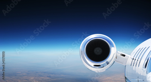 Luxury Priavate Jet Cruising at High Altitude - great for banner