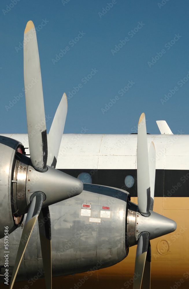 Fototapeta premium vintage airplane engines and propellers