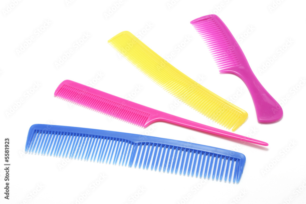 Combs on White Background Combs on White Background