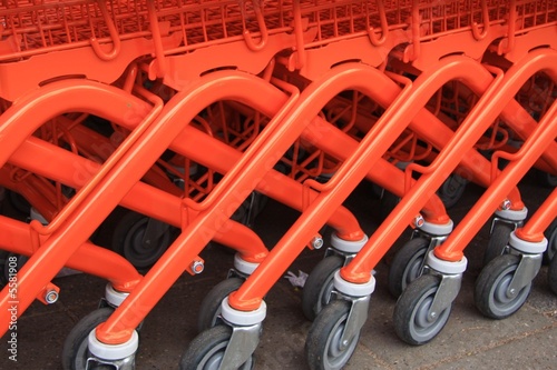 orange shopping   trolleys