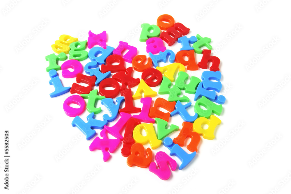 Alphabets in Heart Shape