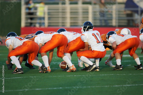 High school football line of scrimmage
