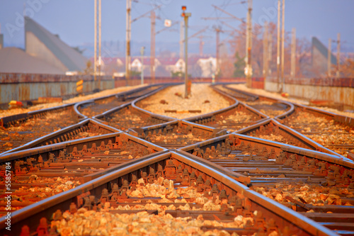 A view of a railway track in Skopje, Macedonia