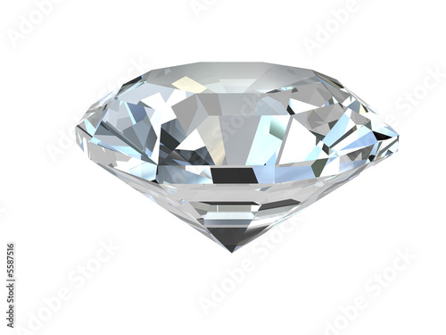 Diamond isolated on white background. High resolution 3D render