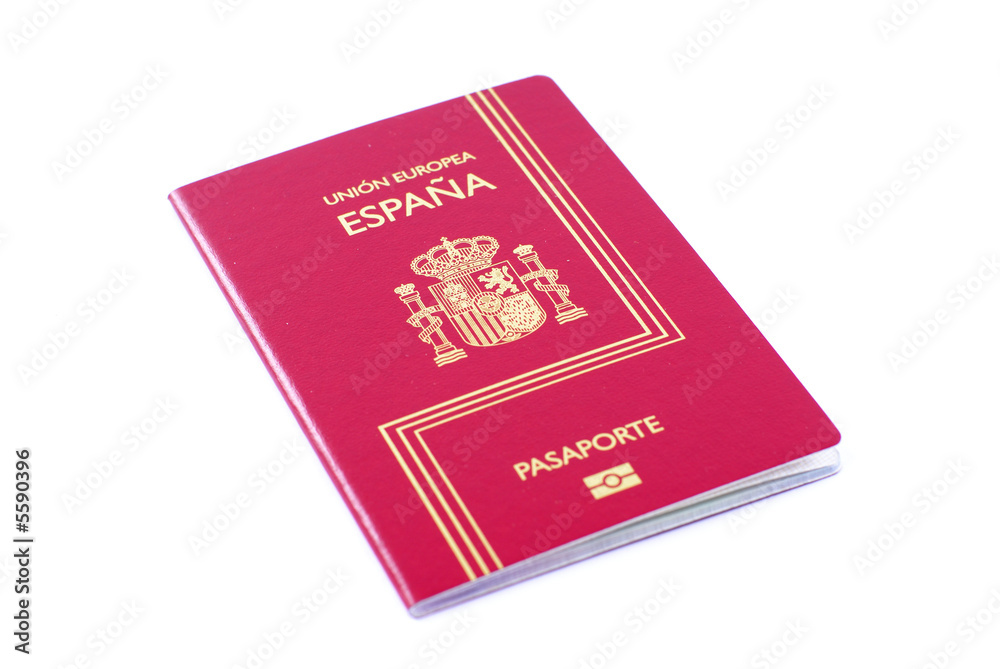 Euro Spanish Passport on white background. Euro Spanish Passport on white background.