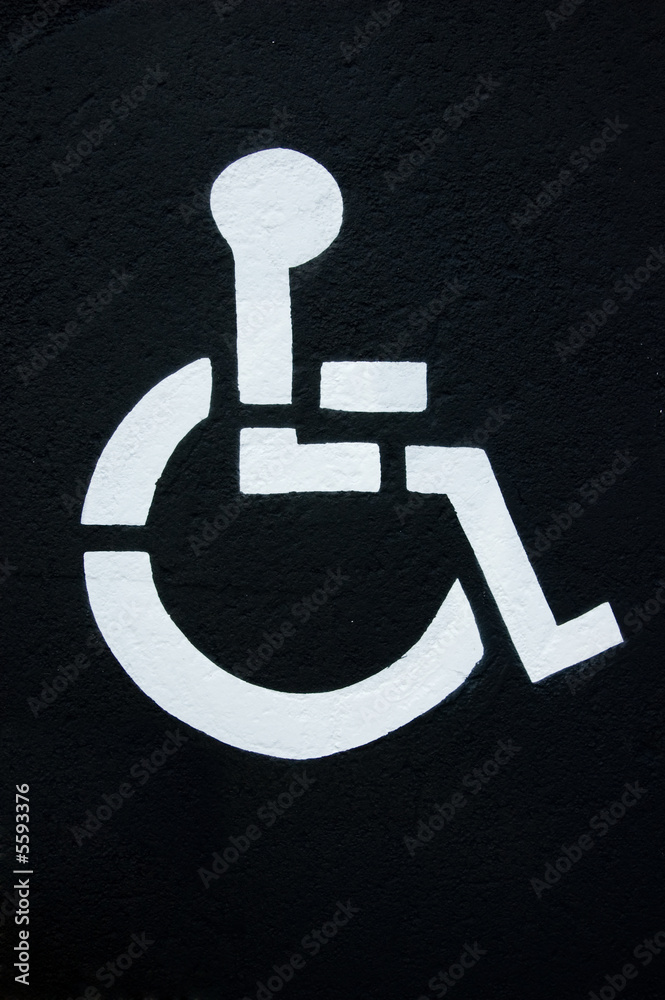 Handicap Parking symbol on a freshly tared surface Handicap Parking symbol on a freshly tared surface