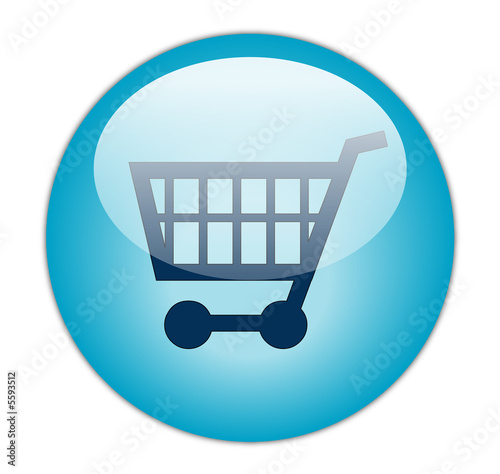 Glassy Blue Shopping Cart Button