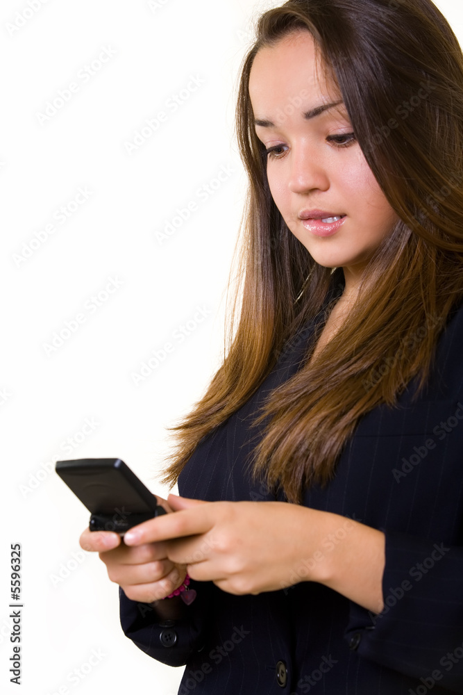 Business woman texting