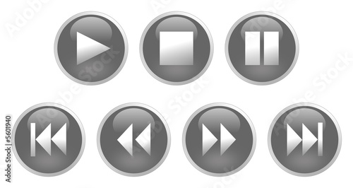 Free Download Round Video Buttons in Gray - GFXLoad