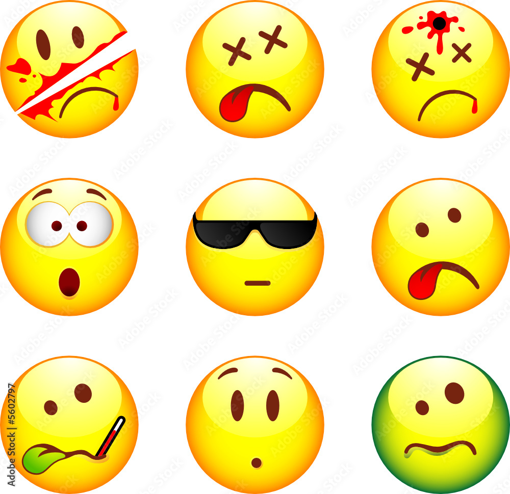 Fototapeta premium Lot de 9 smileys