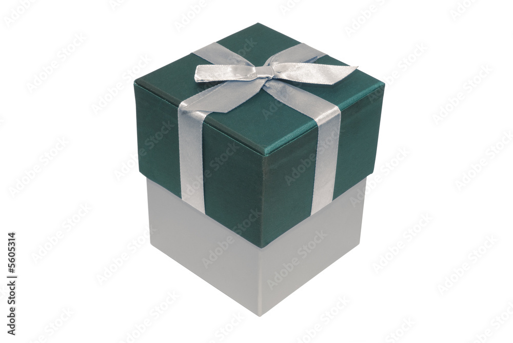Gift box with bow isolated on a white background Gift box with bow isolated on a white background