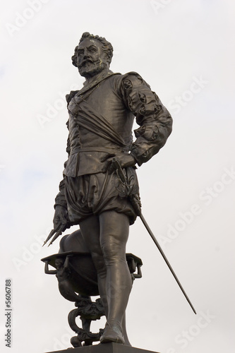 Statue of Sir Francis Drake on Plymouth Hoe, Devon, England