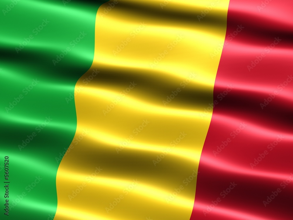 Flag of Mali, CG-illu with silky appearance and waves