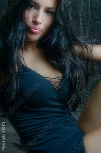 young black hair woman portrait