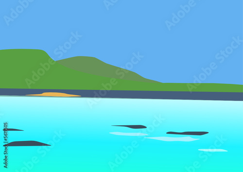 vector image of blue lagoon