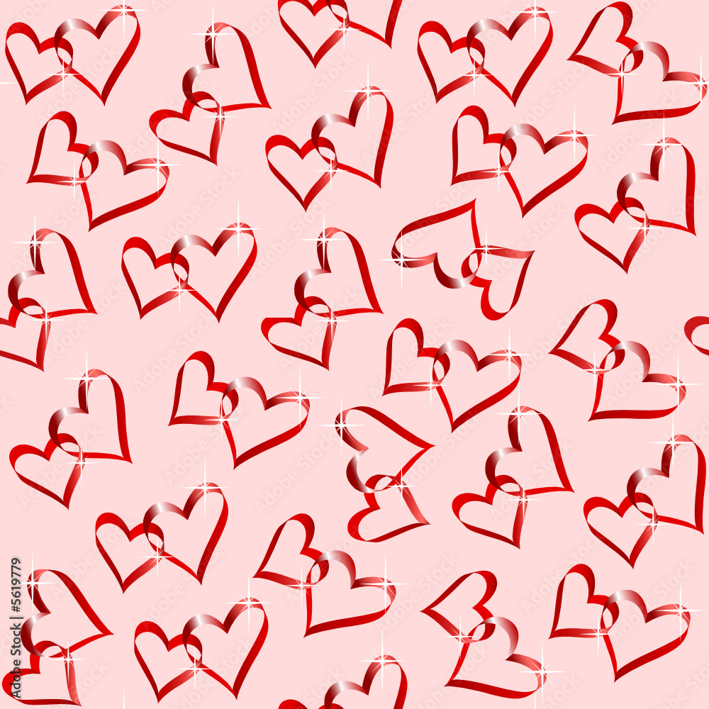 Seamless vector wallpaper of linked hearts. Seamless vector wallpaper of linked hearts.
