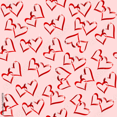 Seamless vector wallpaper of linked hearts.