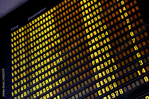 Photography Departure board at Dublin International Airport (DUB)