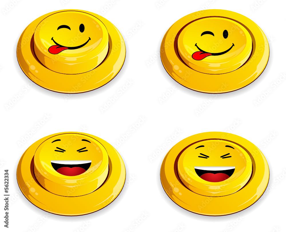 Fototapeta premium bouton poussoir smiley