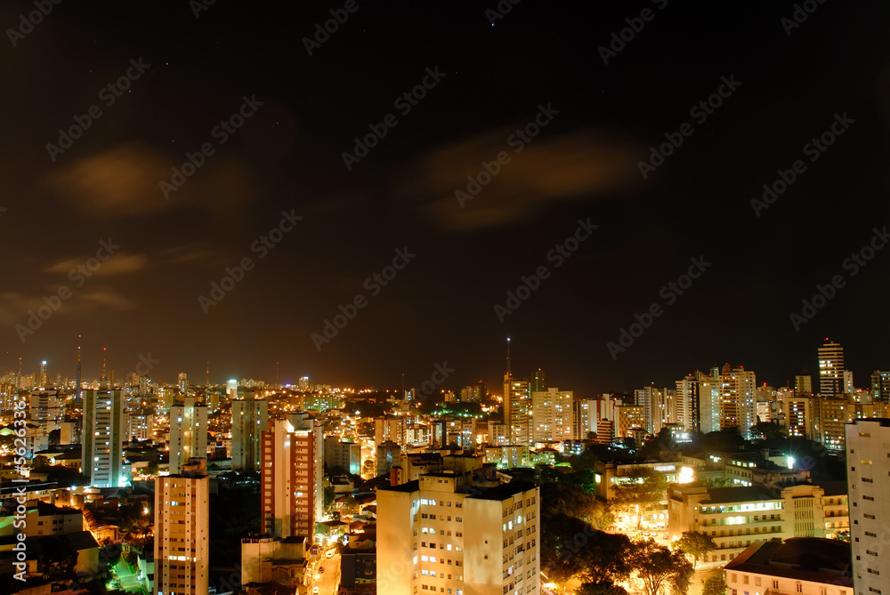 Aerial Shot of Salvador - Brazil at Night .