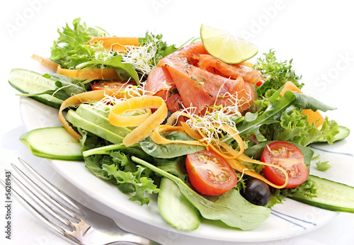 Smoked salmon salad photo