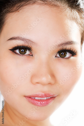 close up of a beautiful asian girl with beautiful catchlights