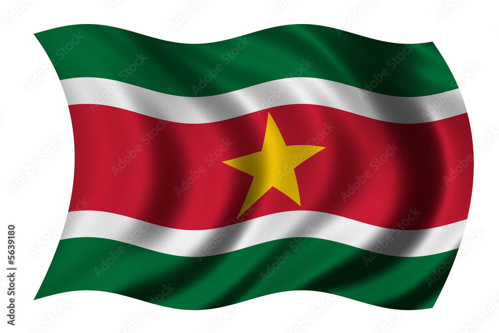 Flag of Suriname waving in the wind Flag of Suriname waving in the wind