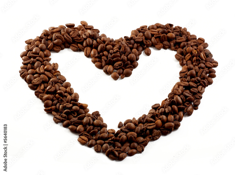heart of coffee beans. heart of coffee beans.