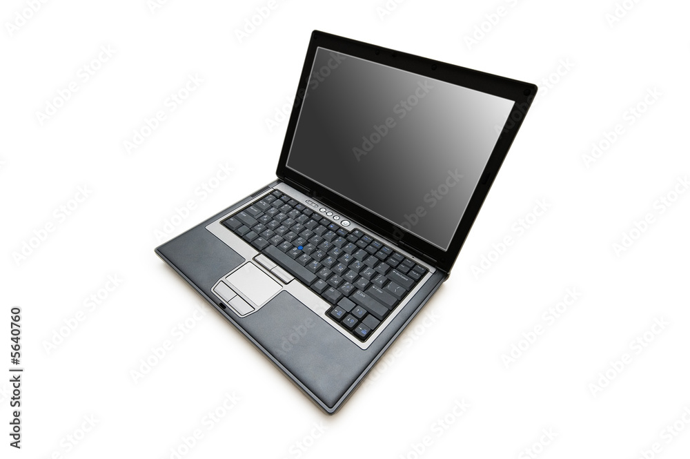 Silver laptop isolated on the white background Silver laptop isolated on the white background