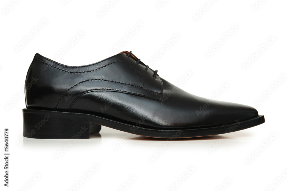 Black male shoes isolated on the white background