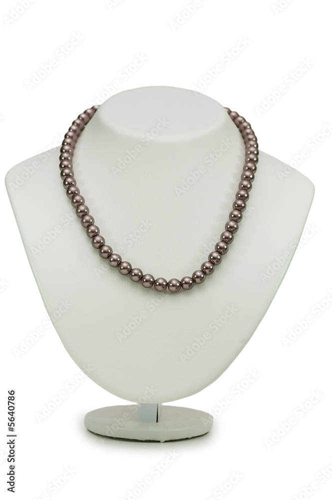 Pearl necklace isolated on the white background Pearl necklace isolated on the white background