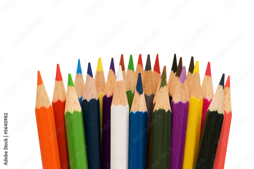 Various colour pencils isolated on the white Various colour pencils isolated on the white