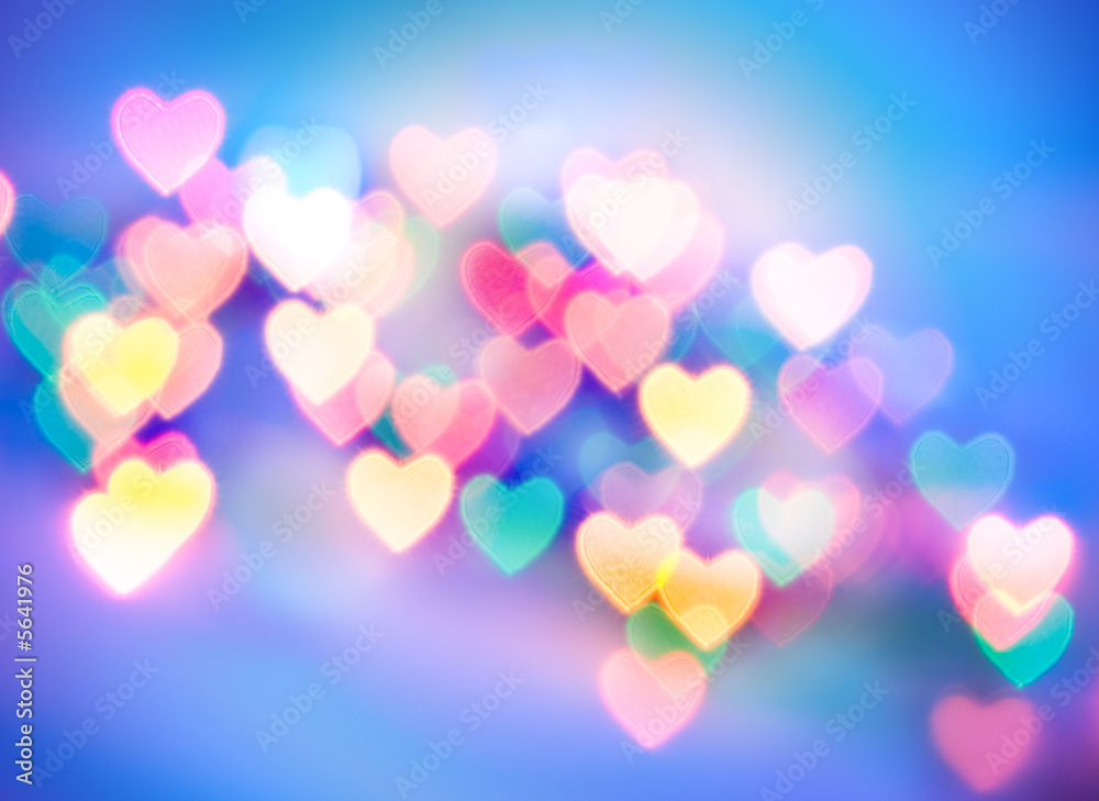 Abstract blurred background (natural heart shaped bokeh)