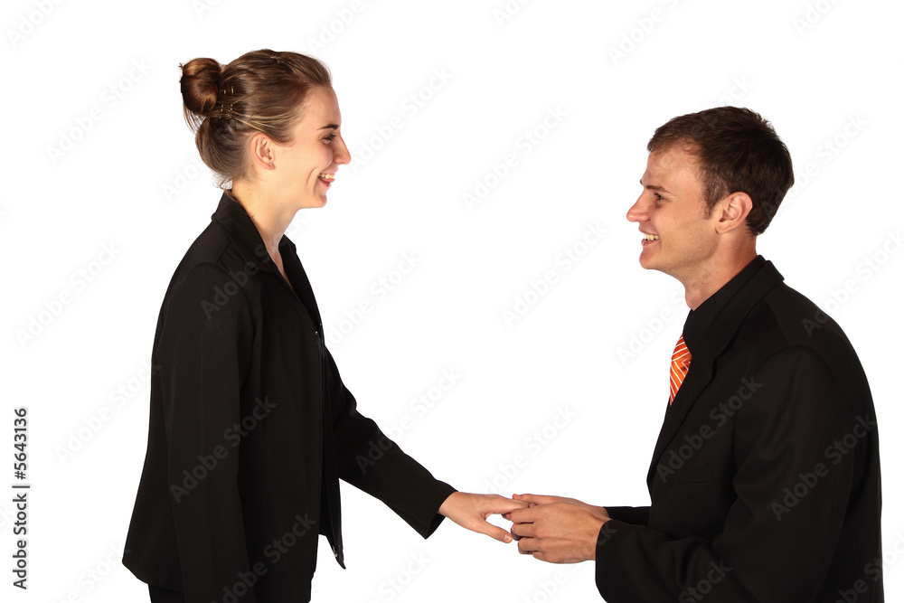 Young couple in love planning to get married Young couple in love planning to get married