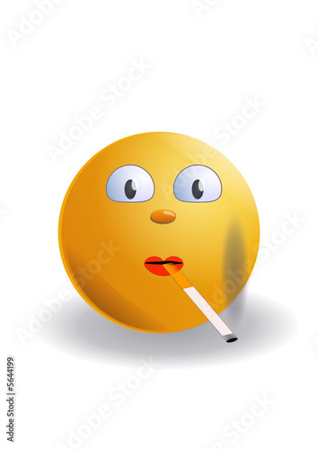 smile jaune qui fume