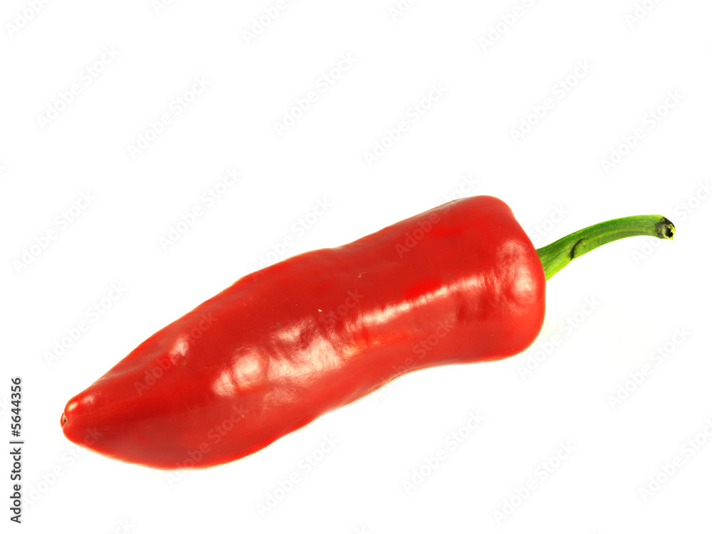 Red chilli pepper over white background