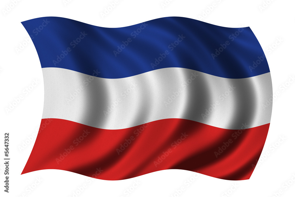 Naklejka premium Flag of Serbia and Montenegro waving in the wind