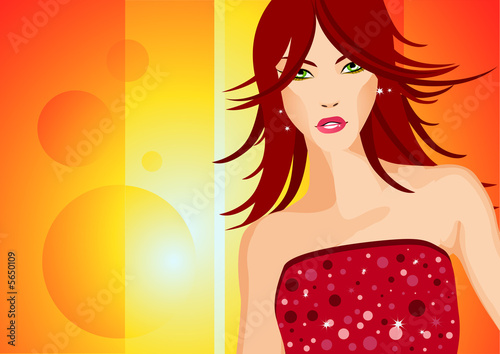 Tableau sur toile Party Girl Illustration