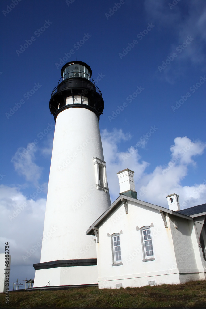 Lighthouse located on the Oregon coast at Yaquina Head