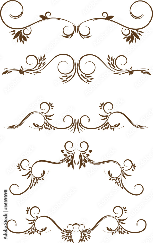 Naklejka premium floral background set